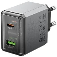 СЗУ Borofone BN20 Lena PD35W+QC3.0 (1USB-A/1C) Metal gray