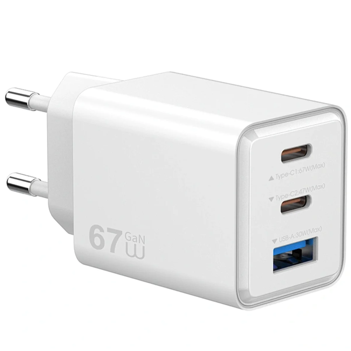 СЗУ WIWU G026 Cube PD67W+QC3.0 GaN (1USB-A/2C) White