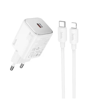 СЗУ Hoco N40 Mighty 1C PD20W + Type to Lightning White СЗУ Hoco N40 Mighty 1C PD20W + Type to Lightning White