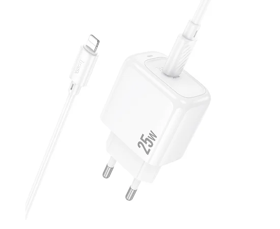 СЗУ Hoco CS53A Surplus PD25W (1USB-C) + Type-C to Lightning White