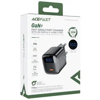 СЗУ Acefast A115 PD30W GaN (1USB-C) + кабель Type-C to Type-C Black