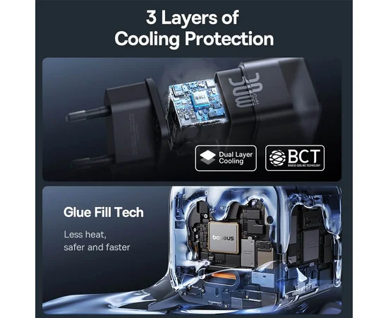 СЗУ Baseus GaN5S OS 1C 30W (P10162504) Cluster Black