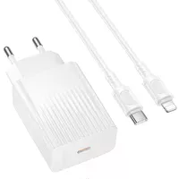 СЗУ Borofone BAS75A Source PD30W (1USB-C) + кабель Type-C to Lightning White