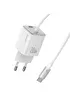 СЗУ Usams US-CC261 GaN JC Ser. 20W (2USB-C) + кабель Type-C to Type-C White