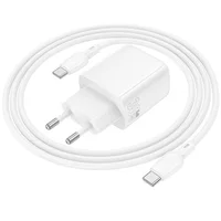 СЗУ Borofone BN29 Fuente PD30W+QC3.0 (1USB-A/1C) + кабель Type-C to Type-C White