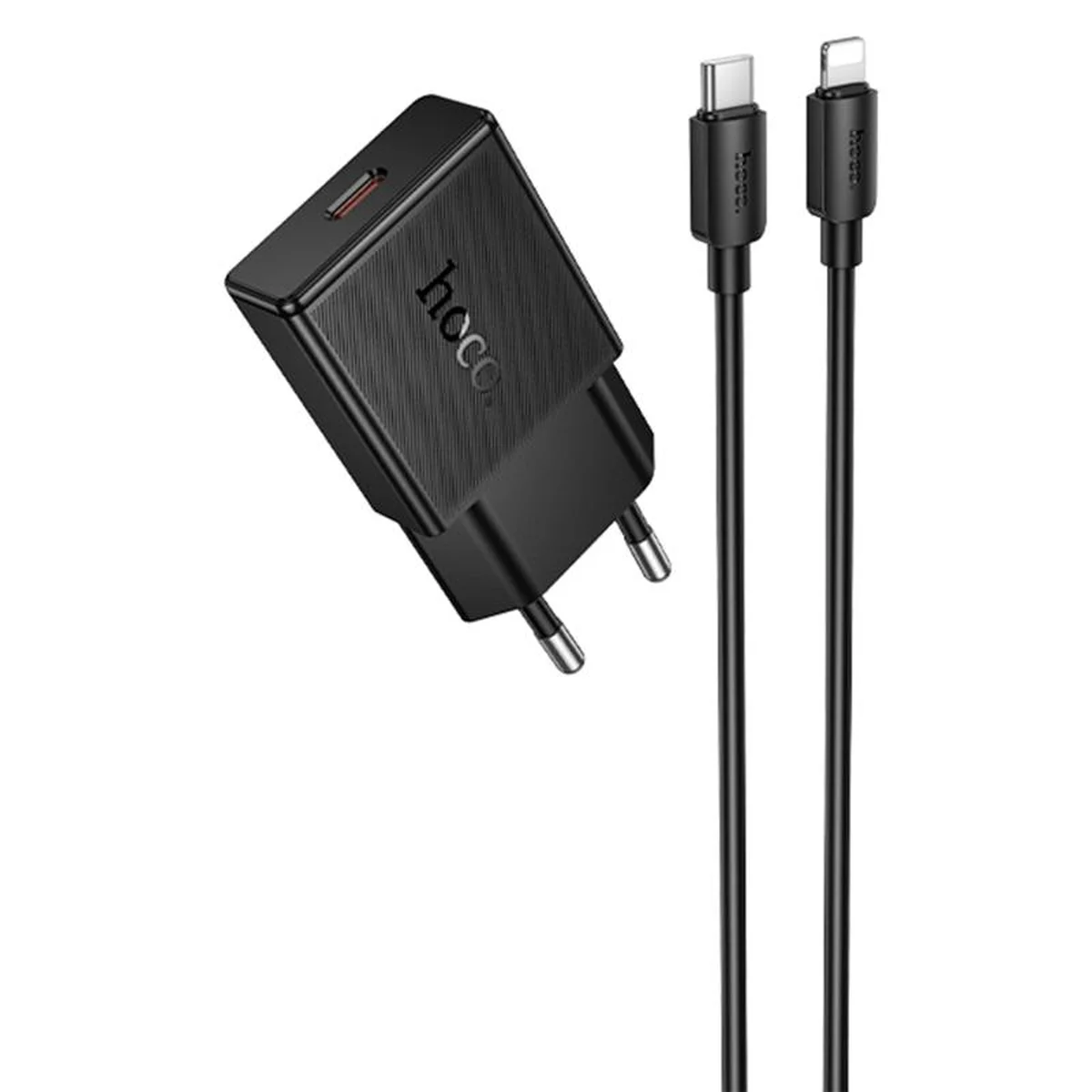 СЗУ Hoco N72 Speed ultra-thin PD20W (1USB-C) + кабель Type-C to Lightning Black