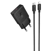 СЗУ Hoco N72 Speed ultra-thin PD20W (1USB-C) + кабель Type-C to Lightning Black