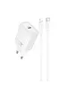 СЗУ Hoco N60 Gentle PD20W (1USB-C) + кабель Type-C to Lightning White