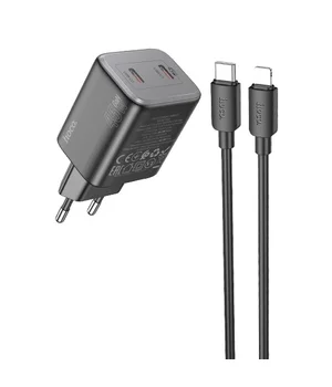 СЗУ Hoco N42 Elogiado 2C PD45W + Type to Lightning Black