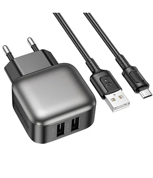 СЗУ Borofone BAS52A Absolute QC3.0 (1USB-A) + кабель USB to MicroUSB Black