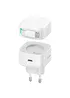 СЗУ Usams US-CC202 GaN With Type-C Magnetic Retractable Cable Module XMF Ser. 35W (2USB-C) White
