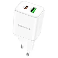 СЗУ Borofone BN7 PD20W+QC3.0 (1USB-A/1C) White