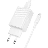 СЗУ Borofone BAS72A Source QC3.0 (1USB-A) + кабель USB to MicroUSB White