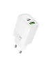 СЗУ Hoco N63 Gentle PD30W+QC3.0 (1USB-A/1C) White