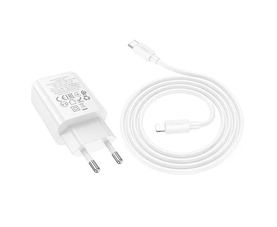 СЗУ Hoco N60 Gentle PD20W (1USB-C) + кабель Type-C to Lightning White