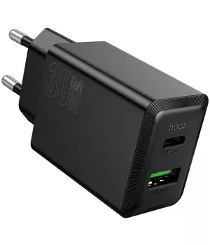 СЗУ Hoco N71 Nuevo PD30W+QC3.0 (1USB-A/1C) Black