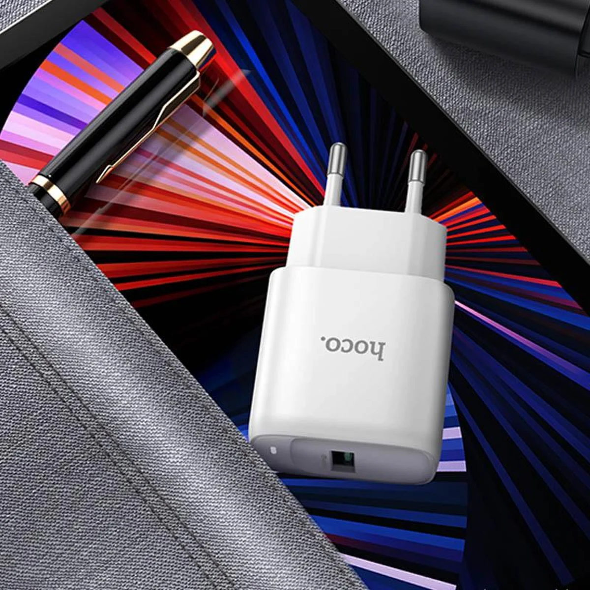 СЗУ Hoco C140A Smart QC3.0 18W (1USB-A) + кабель USB to MicroUSB White