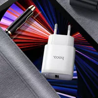 СЗУ Hoco C140A Smart QC3.0 18W (1USB-A) + кабель USB to MicroUSB White