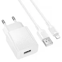СЗУ Borofone BAS71A Source 10.5W (1USB-A) + кабель USB to Lightning White