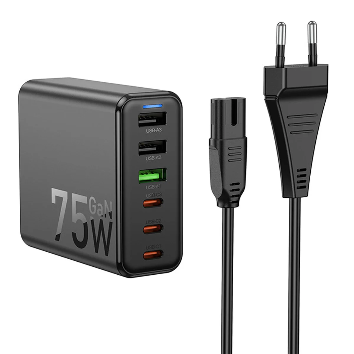 СЗУ Hoco C133A Earl 6-port PD75W (3C3A) Black