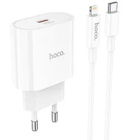 СЗУ Hoco C94A Metro PD20W (1USB-C) + кабель Type-C to Lightning White