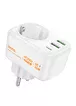 СЗУ Hoco AC26 Changer Outlet Extender 20W (2USB-A/1C/1Socket) White