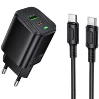 СЗУ Borofone BAS85A Star PD30W+QC3.0 (1USB-A/1C) + кабель Type-C to Type-C Black