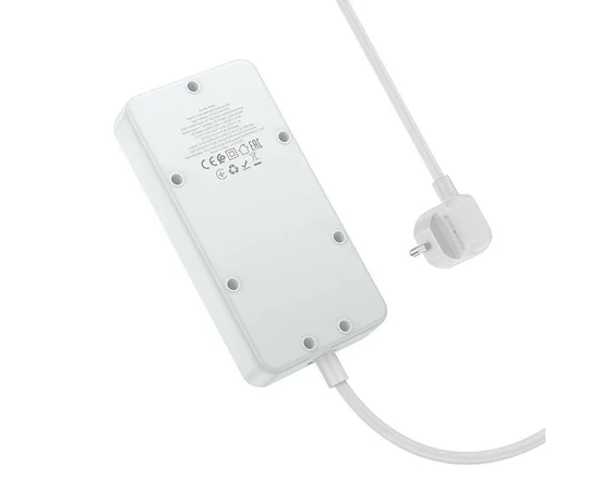 Удлинитель Hoco AC8A Storm (PD30W/1C/3A/3xSocket) (1.5m) White