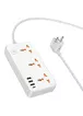 Удлинитель Hoco AC8A Storm (PD30W/1C/3A/3xSocket) (1.5m) White