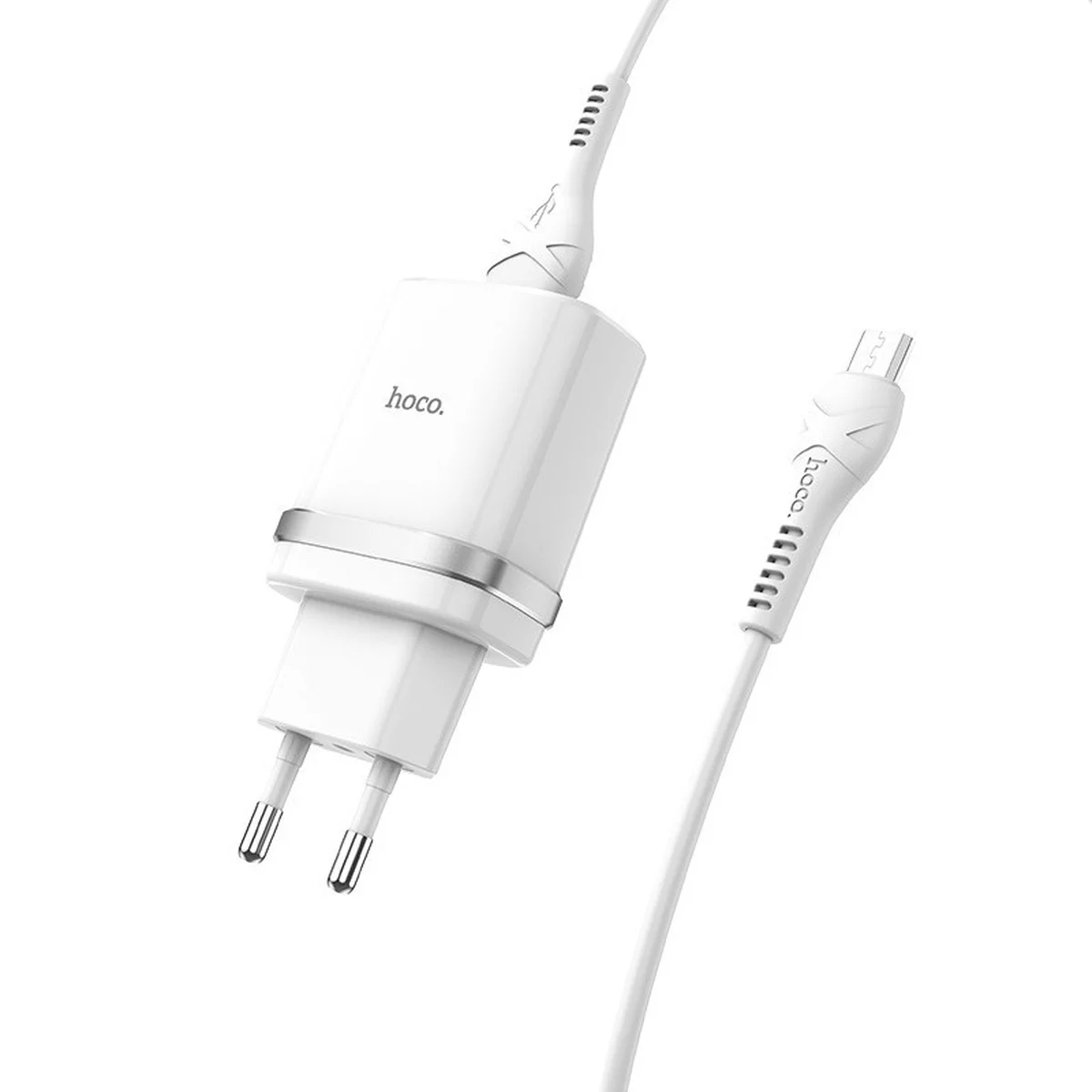 СЗУ Hoco C12Q Smart QC3.0 3A (1USB-A) + кабель USB to MicroUSB Білий