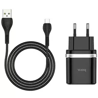 СЗУ Hoco C12Q Smart QC3.0 3A (1USB-A) + кабель USB to MicroUSB Чорний