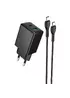 СЗУ Hoco N71 Nuevo PD30W+QC3.0 (1USB-A/1C)  + кабель Type-C to Type-C Black