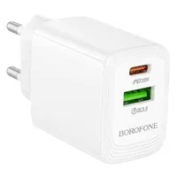 СЗУ Borofone BN27 Fuente PD20W+QC3.0 (1USB-A/1C) White