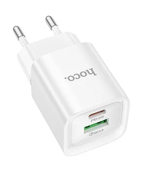 СЗУ Hoco C147A PD20W+QC3.0 (1USB-A/1C) White