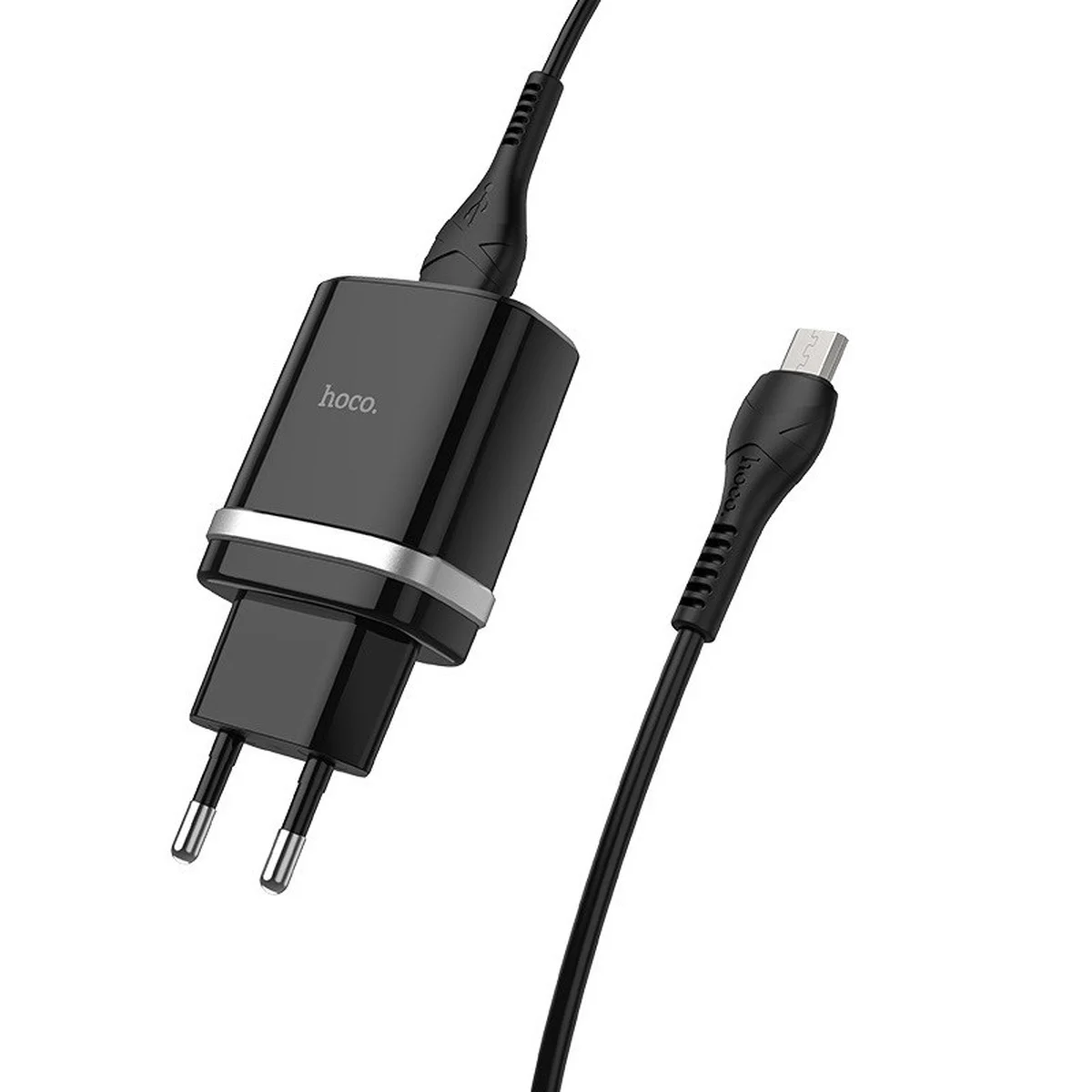 СЗУ Hoco C12Q Smart QC3.0 3A (1USB-A) + кабель USB to MicroUSB Чорний
