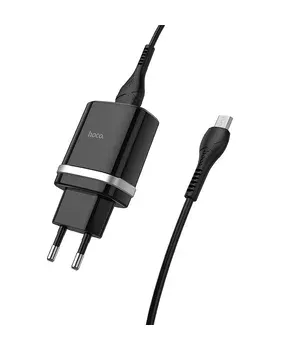 СЗУ Hoco C12Q Smart QC3.0 3A (1USB-A) + кабель USB to MicroUSB Чорний
