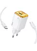 СЗУ Hoco N52 Monsoon PD20W+QC3.0 (1USB-A/1C) + кабель Type-C to Type-C White