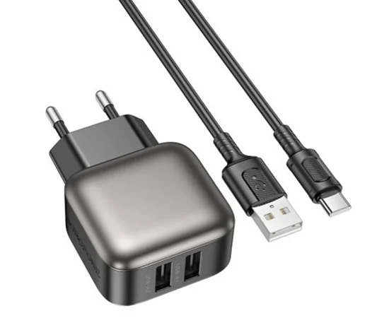 СЗУ Borofone BAS51A Absolute (2USB-A) + Type-C Black