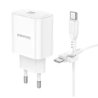 СЗУ Borofone BA81A PD20W (1USB-C) + Type-C to Type-C White