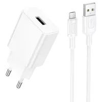 СЗУ Borofone BA110A Lemi 7.5W (1USB-A) + кабель USB to MicroUSB White