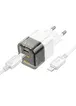 СЗУ Hoco C125A Transparent 1C PD20W + Type-C to Lightning Transparent black