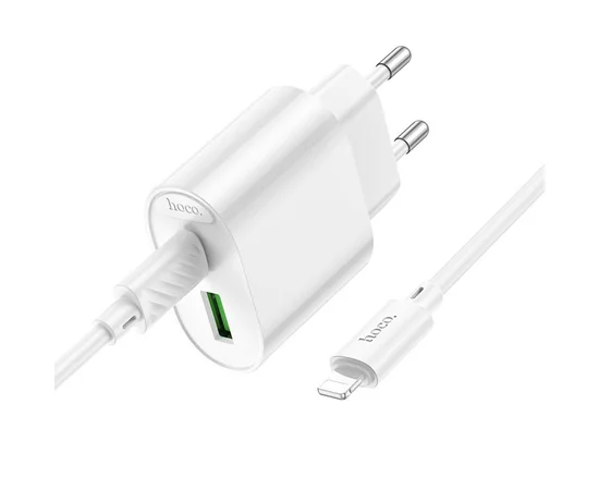 СЗУ Hoco C109A Fighter PD20W (1USB-C) + кабель Type-C to Lightning White