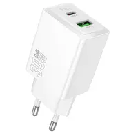 СЗУ Hoco N71 Nuevo PD30W+QC3.0 (1USB-A/1C) White