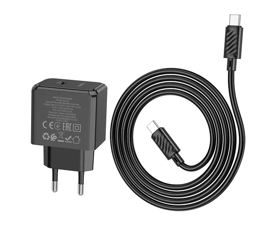 СЗУ HOCO CS13A Ocean PD20W (1USB-C) + Type-C to Type-C Black