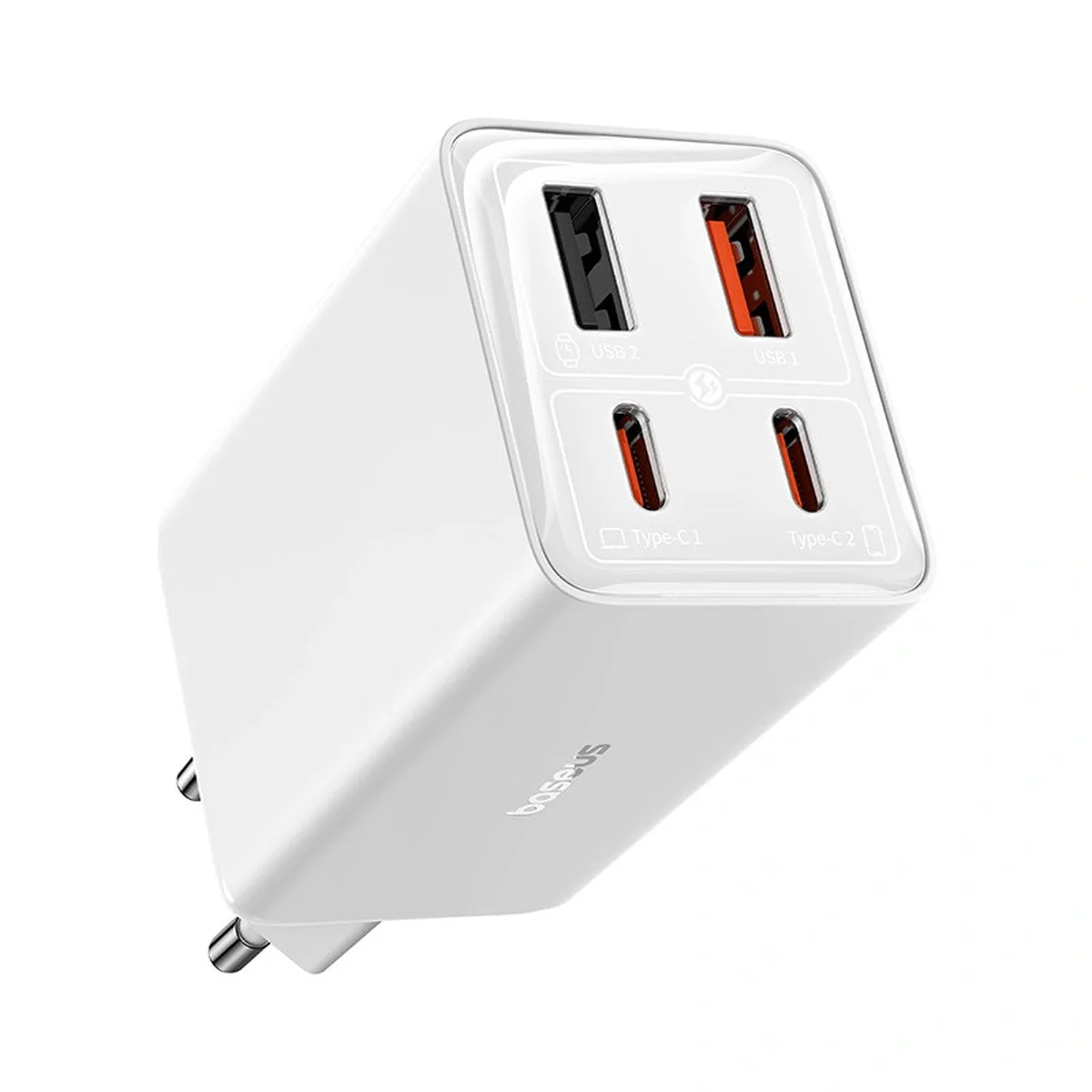 СЗУ Baseus GaN6 Pro OS 2C+2U 65W Type-C to Type-C 100W (1m) (P10162701) White