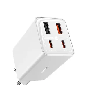 СЗУ Baseus GaN6 Pro OS 2C+2U 65W + Type-C to Type-C 100W (1m) (P10162701) White