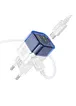 СЗУ Hoco C125A Transparent 1C PD20W + Type-C to Lightning Transparent blue