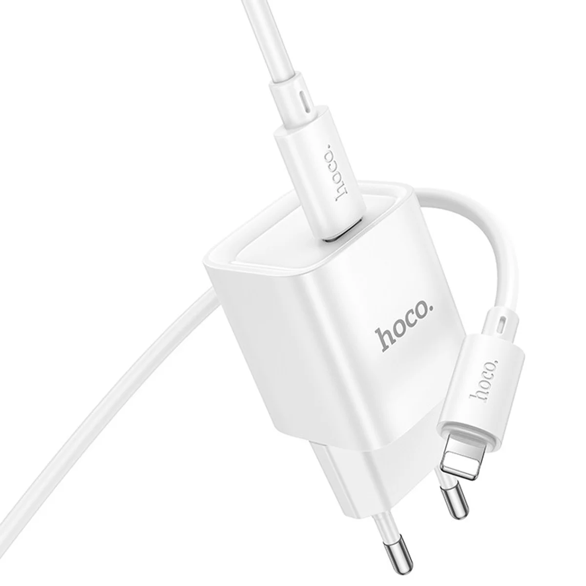 СЗУ Hoco C146A Charm PD20W (1USB-C) + кабель Type-C to Lightning White