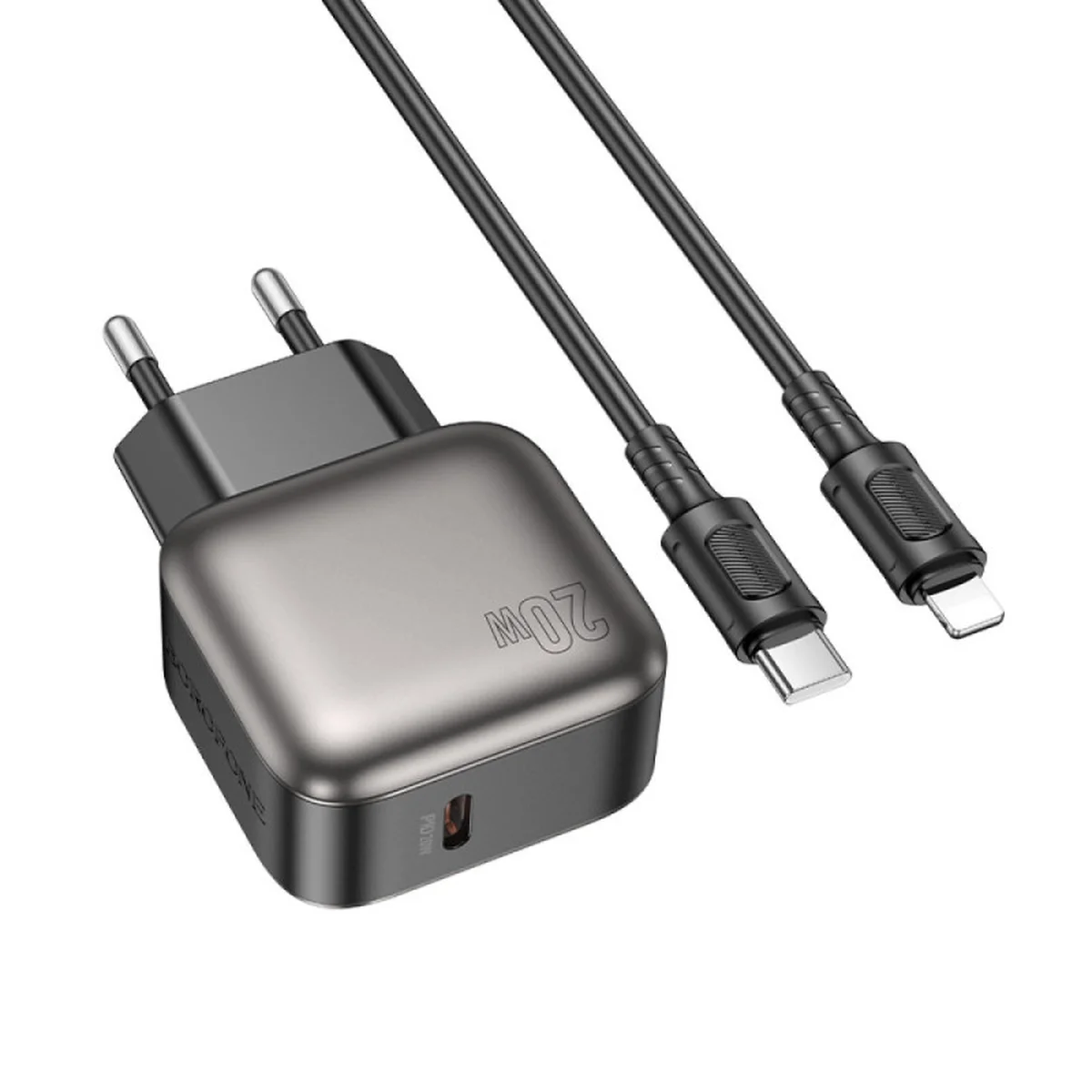 СЗУ Borofone BAS53A Absolute PD20W (1USB-C) + кабель Type-C to Lightning Black