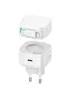 СЗУ Usams US-CC209 GaN With Lightning Magnetic Retractable Cable Module XMF Ser. 35W (2USB-C) White